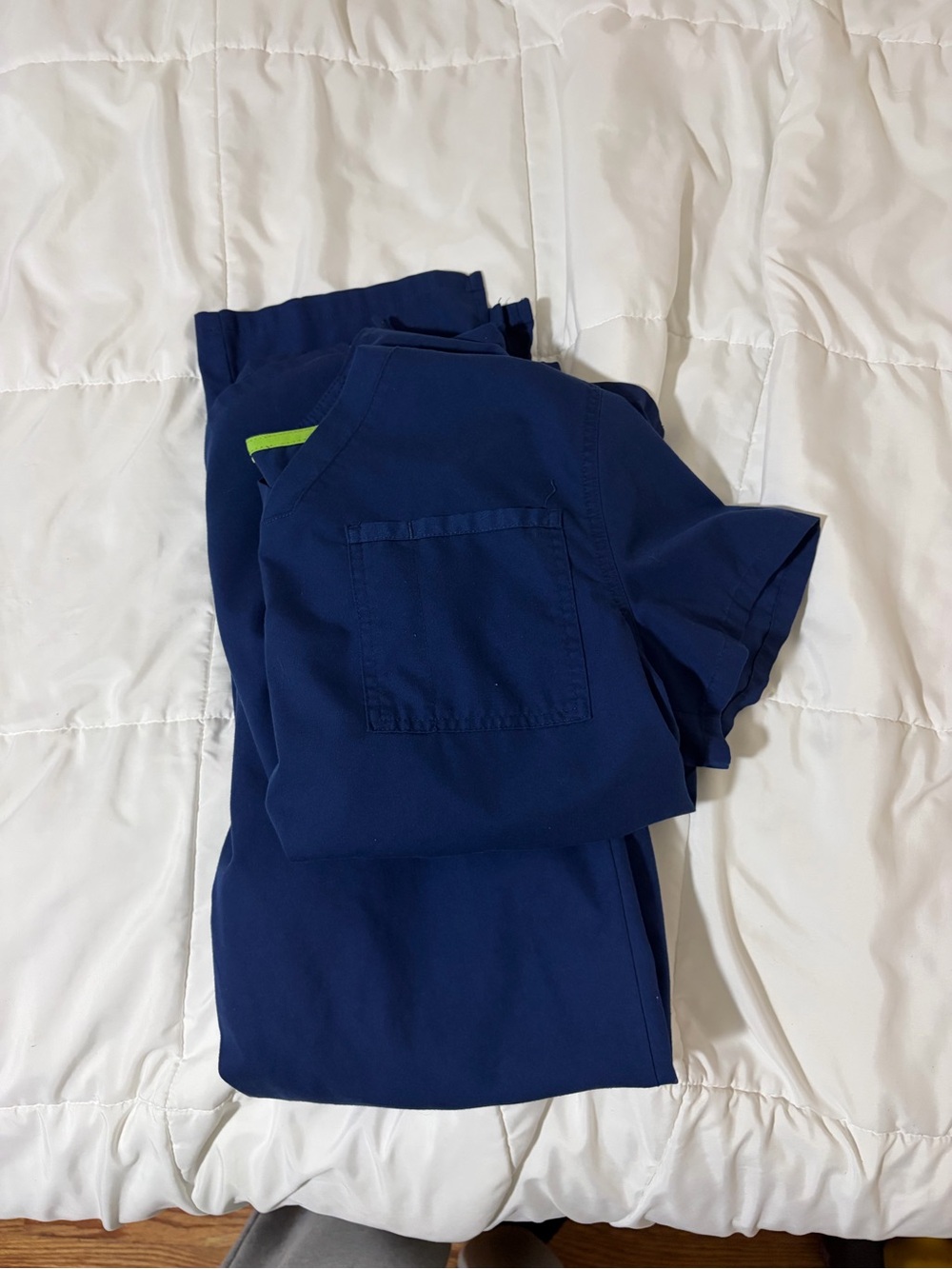 Landau Women’s Navy Blue Short Sleeve Medical Scrub Set